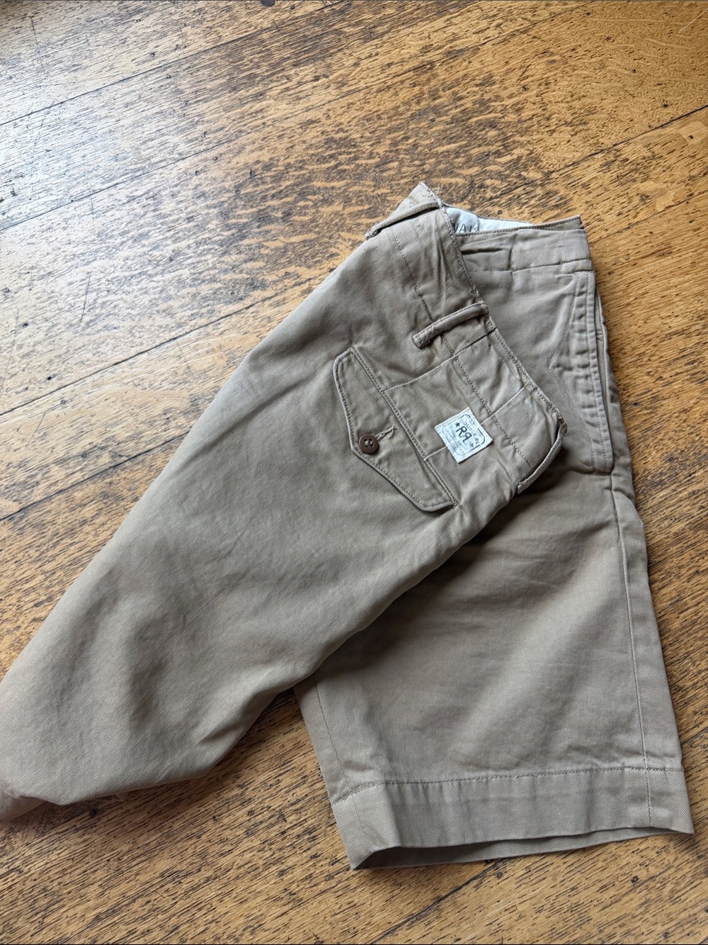 Ralph Lauren RRL Men's Tan Flat-Front Cargo Shorts